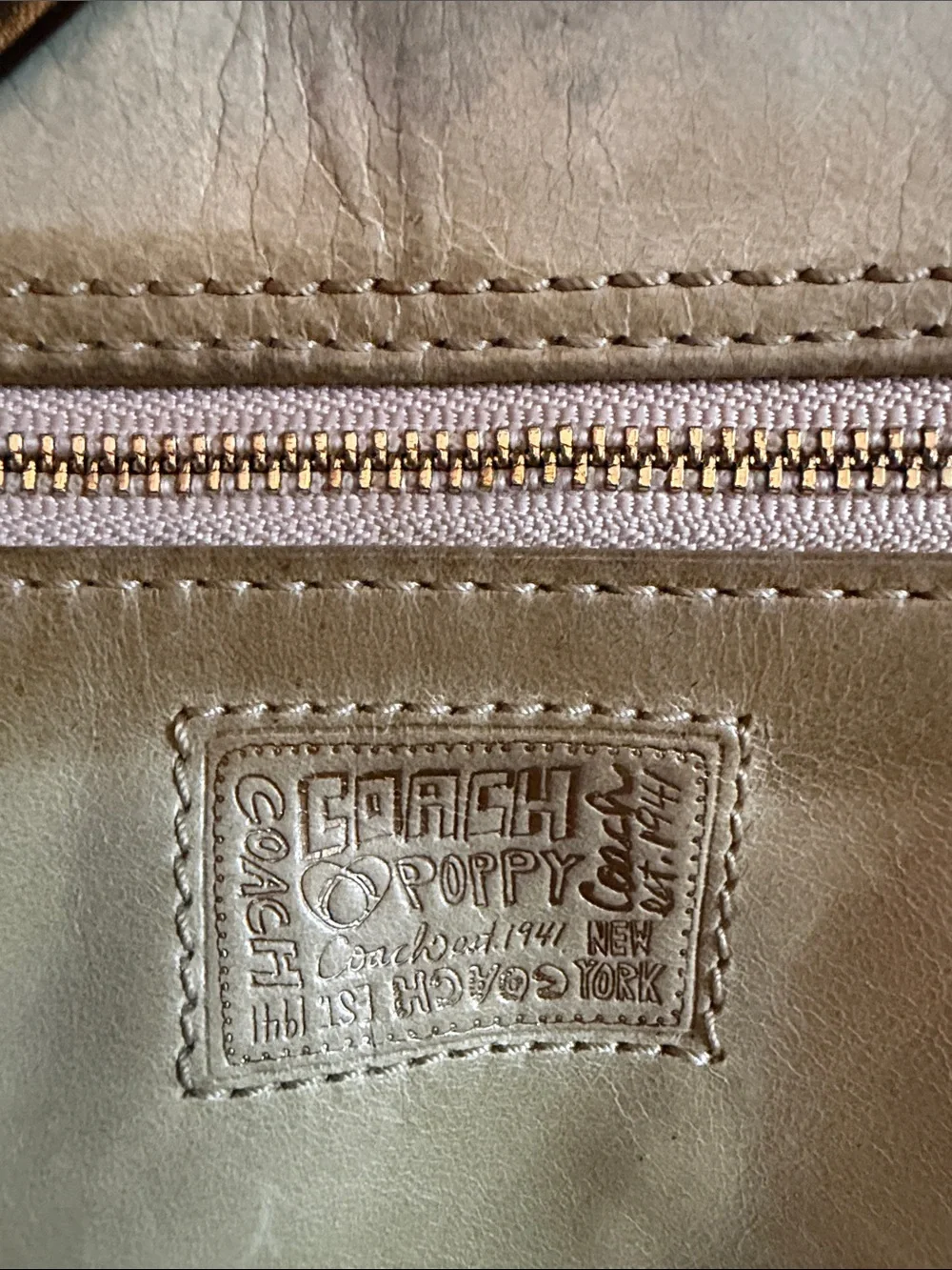 Coach Poppy metallic leather crossbody bag